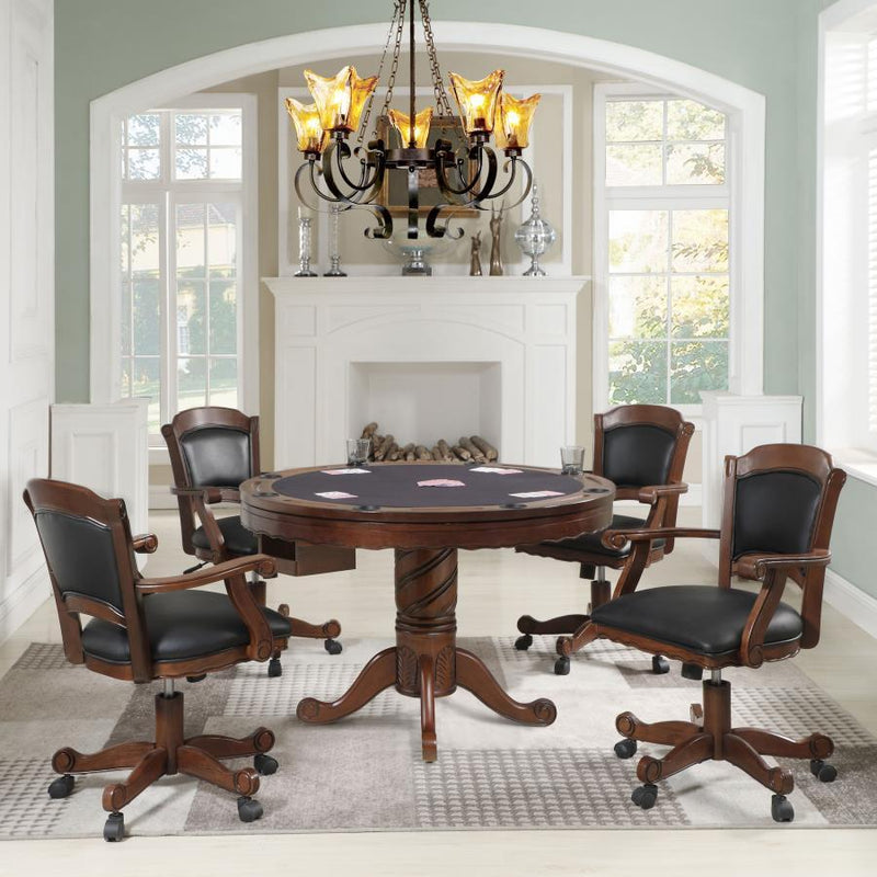 Turk - Upholstered Swivel Dining And Game Chair - Tobacco