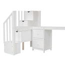 Loft Bed Frame With Built In Desk And Double Storage Drawers