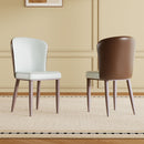 Dining Chair With Carbon Steel Legs, Comfortable Seating, (Set of 2) - White