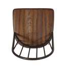 Rustic Farmhouse Style Dining Chair With Spindle Backrest - Dark Brown