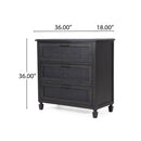 Newell - Cane 3 Drawer Dresser - Dark Gray
