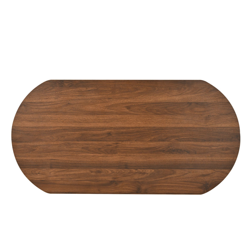 Lift Top Coffee Table With Hidden Compartment, Partially Assembled Wooden Center Table, Modern Oval Lift Tabletop For Home Living Room - Brown