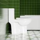Gloss Tornado Flush 1 Piece Toilet With Soft Closing Seat, Water Saving Dual Flush - Gloss White