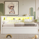 Upholstered Platform Bed With USB Ports And LED Belt