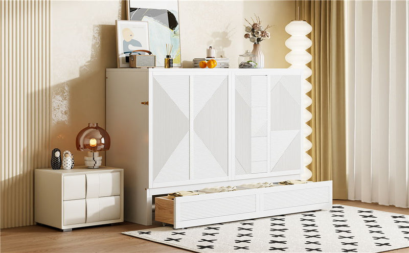Murphy Bed With Large Drawer, USB Ports And Outlets