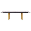 Vesa - Glass Top Extension Dining Table - Beige