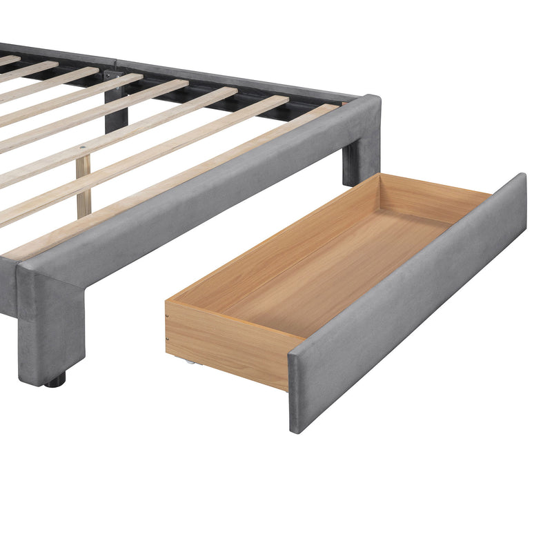 Storage Elegant Upholstered Platform Bed With Drawer