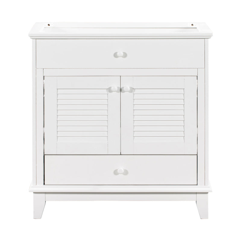 Bathroom Vanity Base Without Sink, Bathroom Cabinet With Two Doors And One Drawer - White