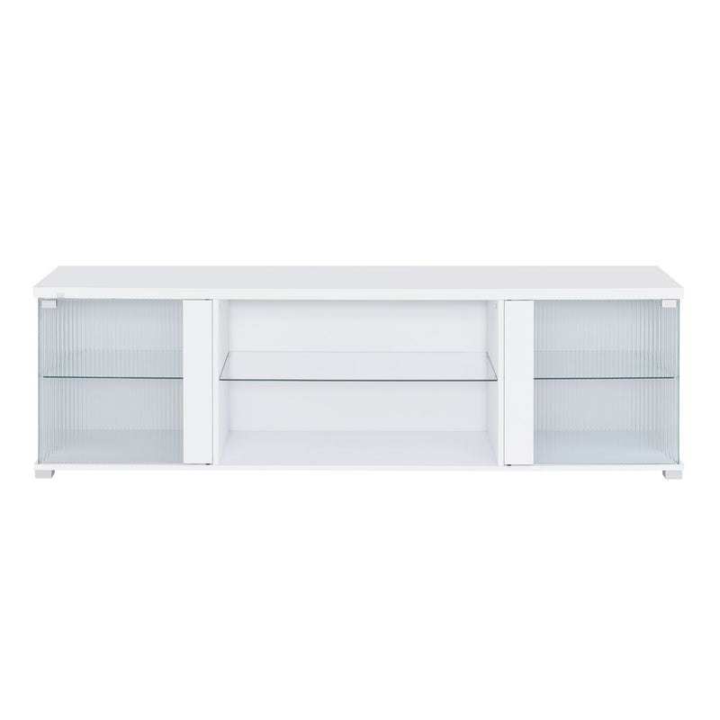 Chandra - 70" TV Stand With LED - Glossy White