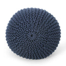 Bordeaux - Knitted Cotton Round Pouf Ottoman, Floor Cushion