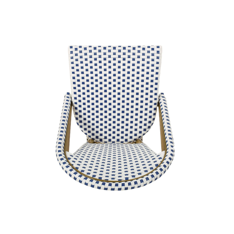 Outdoor Rattan And Aluminum French Bistro Chairs Set