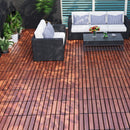 Interlocking Deck Tiles Striped Pattern, Waterproof Anti Mildew Brown