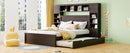 Bed With All In One Cabinet, Shelf And Sockets, Twin Long Trundle