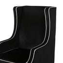 Elegant Velvet Club Chair With Tonal Piping