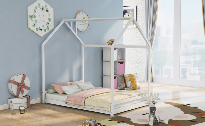Full Size House Bed Wood Bed, White(OLD SKU:WF281436AAK)