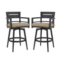 Outdoor Swivel Bar Chairs, 360 Degree Rotation, Ergonomic Backrest (Set of 2)