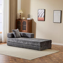 Convertible Floor Sofa Bed With Pillow Back Support Armrest