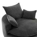 360° Swivel Accent Barrel Chair With Dual Layer Cushion And 3 Removable Pillows