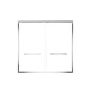 Aluminum Frame Double Double Soft Close Shower Door, Tempered Glass And Dual Stainless Steel Handles