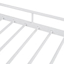 Full Size Metal Daybed with Curved Handle Design and Twin Size Trundle, White