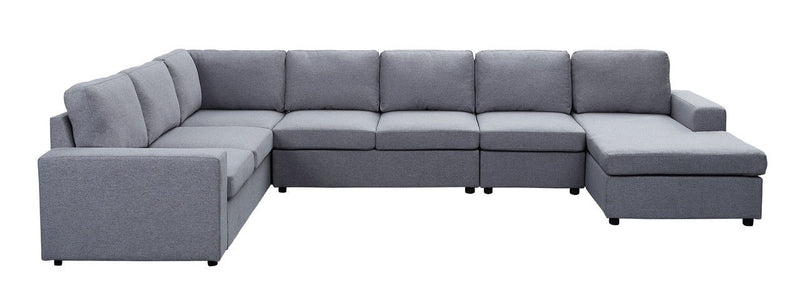 Hayden - Linen 7 Seat Reversible Modular Sectional Sofa Chaise