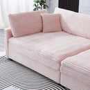 Elegant Corduroy Sofa With Throw Pillows And Backrests