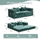 Convertible Floor Sofa Bed With Pillow Back Support Armrest