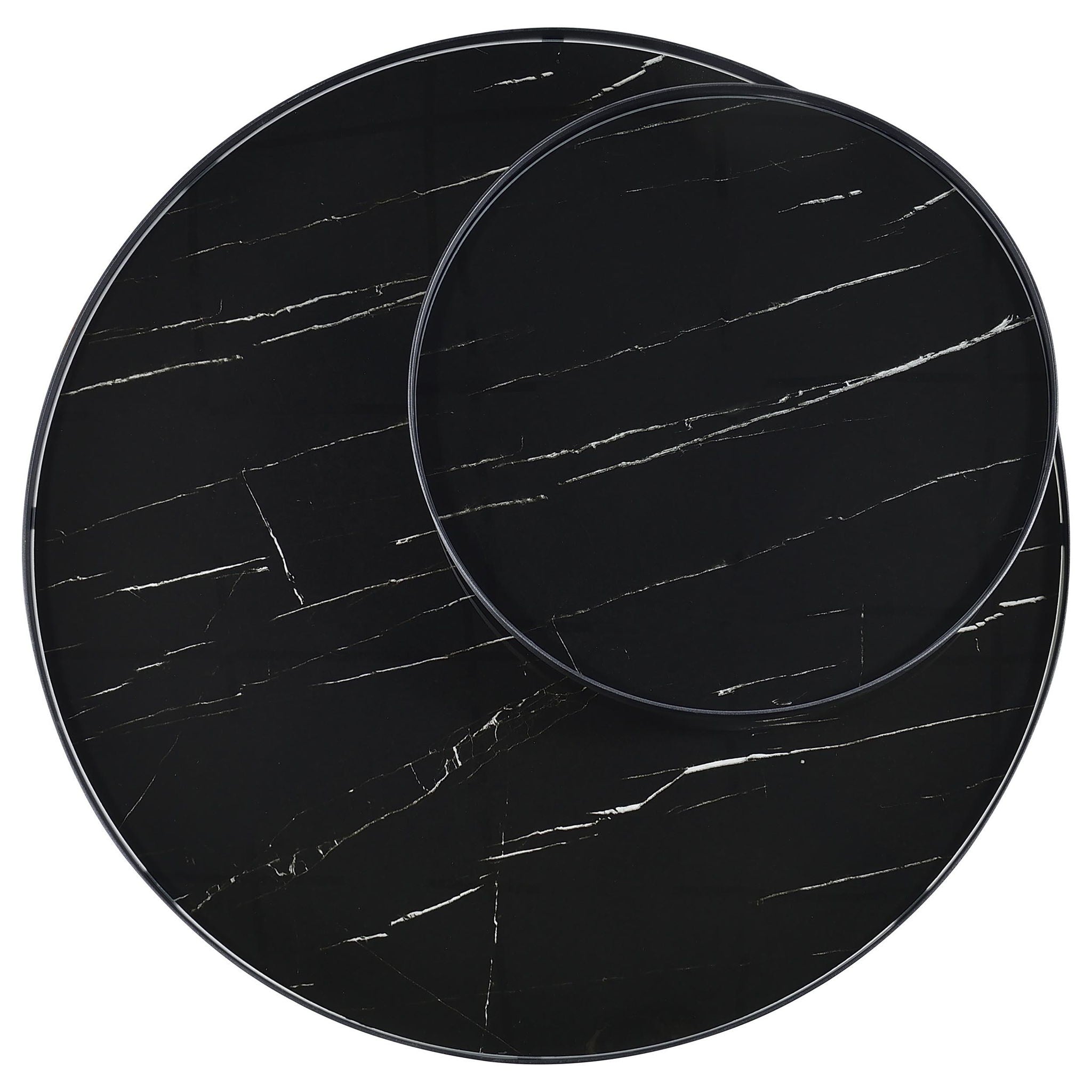 Briggs 2-piece Round Coffee and End Table Set Black - Atlantic Fine Furniture Melbourne FL