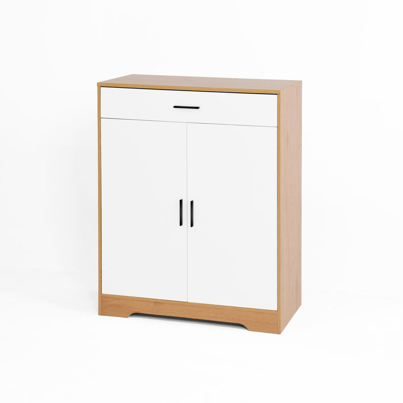 Freestanding Wooden Shoe Cabinet, 4 Tier Organizer With Drawer