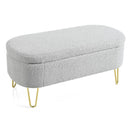 Upholstered Oval Storage Bench For Living Room