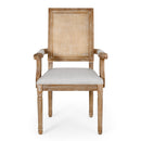 Elegant French Country Style Dining Chair With Cane Backrest