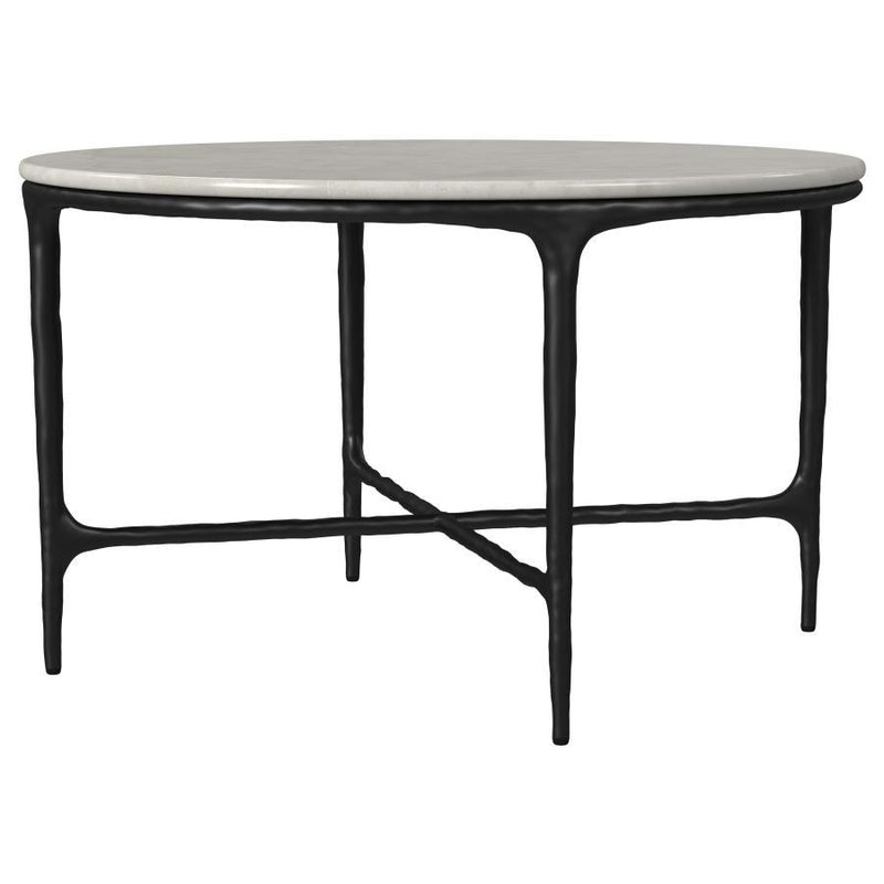 Hermas - Round Marble Coffee And End Table Set