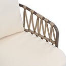 4 Piece Outdoor Patio Furniture Set, Metal Chairs With Woven Rope U Shaped Backrest