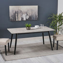 Chic Dining Table With High Pressure Laminate Top And Solid Wood Legs - Natural