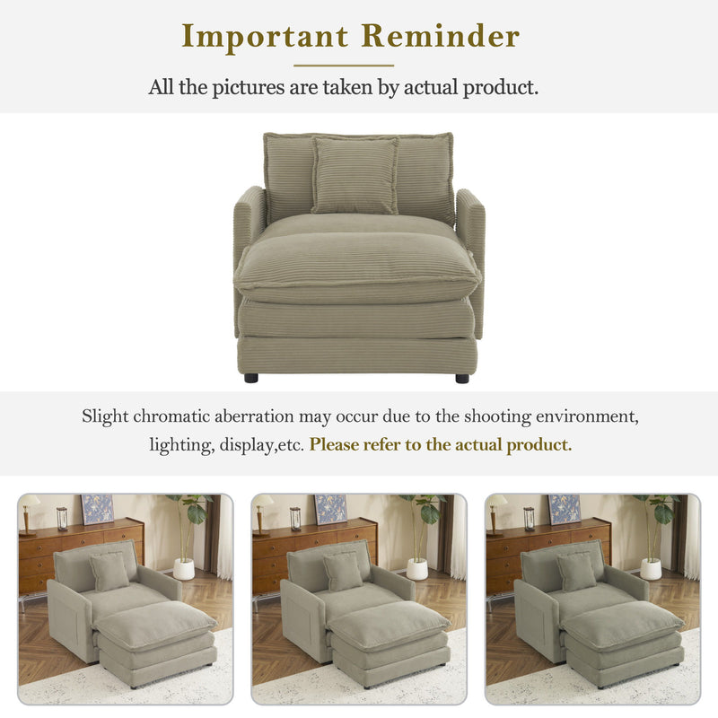 Modern Modular Sofa With Side Storage Pockets For Living Room