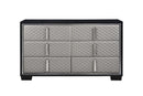 Nicola - Dresser - Silver Synthetic Leather & Black