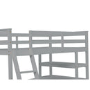Loft Bed Twin with desk,ladder,shelves , Grey
