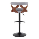 Gardenia - Contemporary Adjustable Barstool, Swivel With Rounded T Footrest (Set of 2)