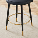 Modern Upholstered 360° Rotatable Bar Chair With Metal Legs For Dining Room (Set of 2)