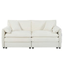 Modern Upholstered Chenille Loveseat And Armchair Set With Pillows
