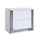 Moon - Smooth Nightstand With LED - White