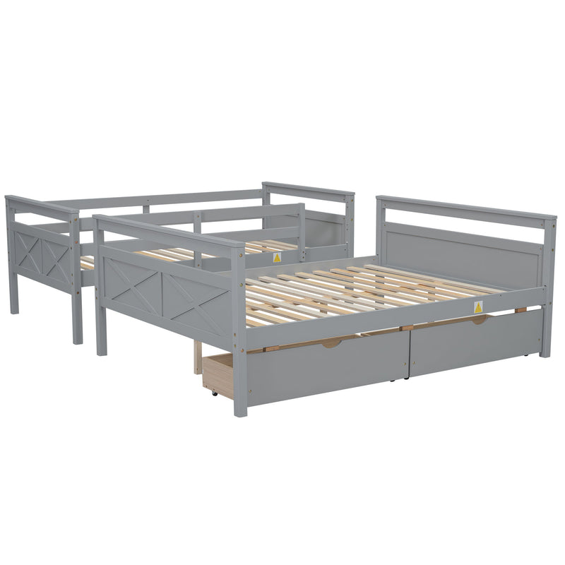 Bunk Bed With Ladder And Safety Guardrail
