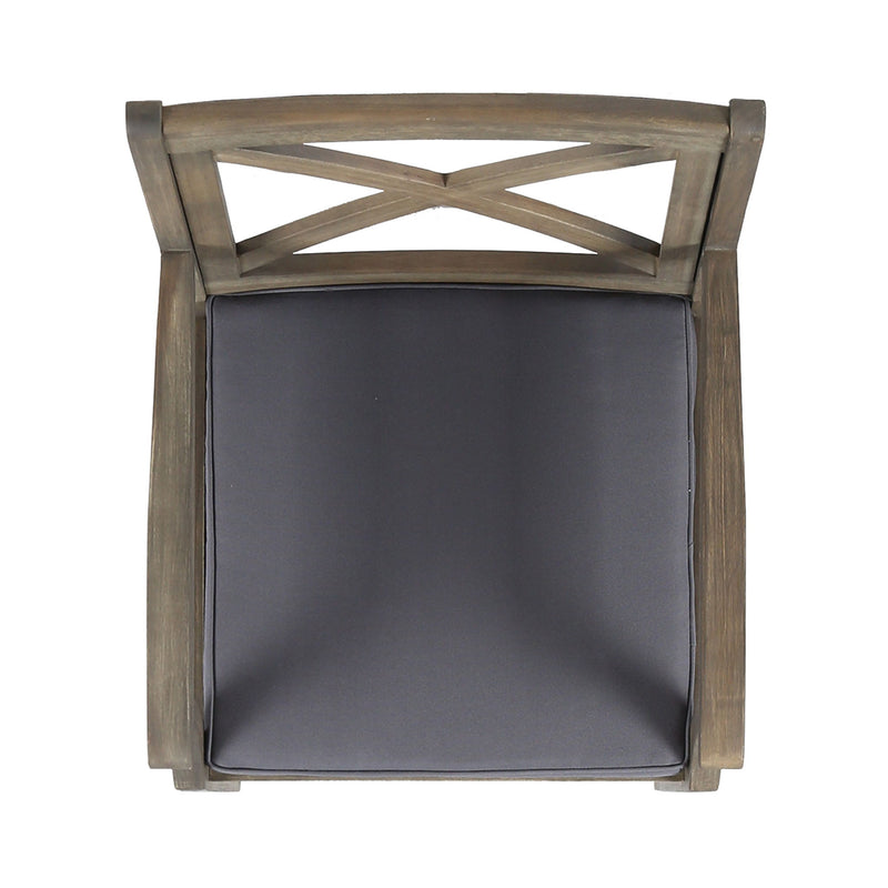 Perla - Dining Chair Set With Cushions 2 Piece - Dark Gray