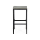 Outdoor Bar Stool With Slat Design And Metal Frame (Set of 2)