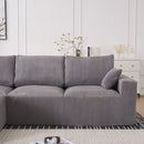 Modular Sectional Sofa With Extra Wide Cushion, USB / Type C Charger, Petal Armrest