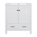 Bathroom Vanity With Single Sink, Combo Cabinet Undermount Sink, Bathroom Storage Cabinet With Two Doors And A Drawer, Soft Closing, Multifunctional Storage, Solid Wood Frame