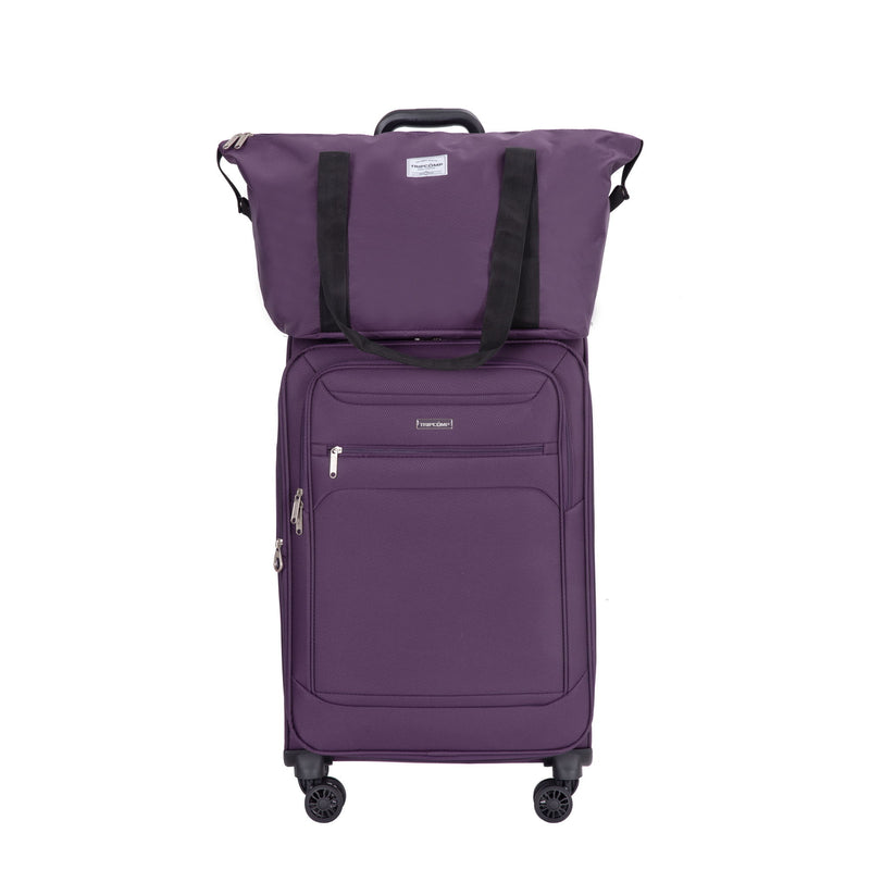 3 Piece Luggage Sets, Softshell Suitcase Spinner Wheels