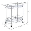 Jinx - Clear Glass Serving Cart - Silver