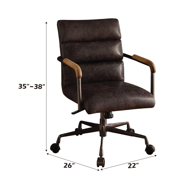 Harith - Retro Top Grain Leather Office Chair