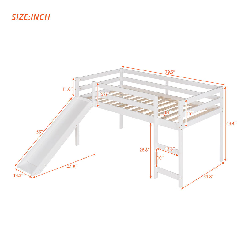 Loft Bed With Slide, Multifunctional Design